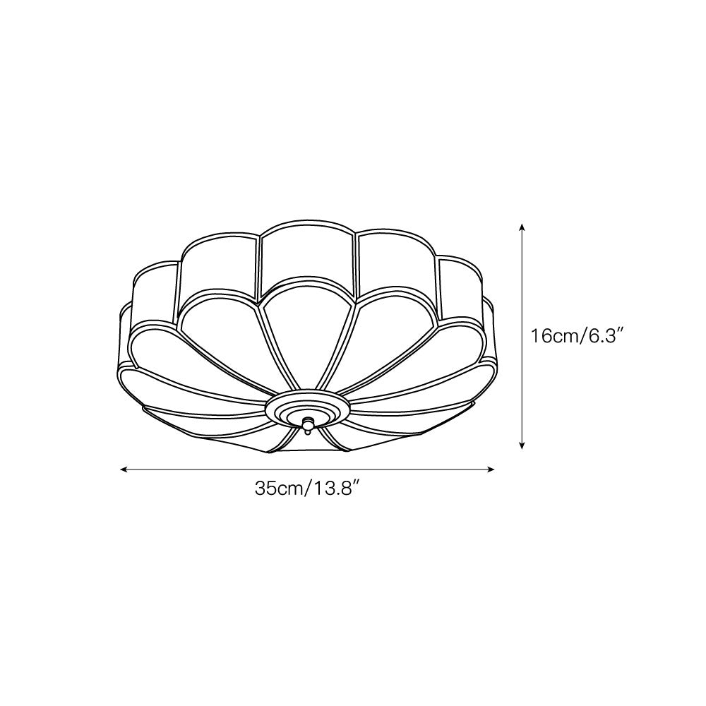Viraean Flower Shape Brass Glass Ceiling Lamp