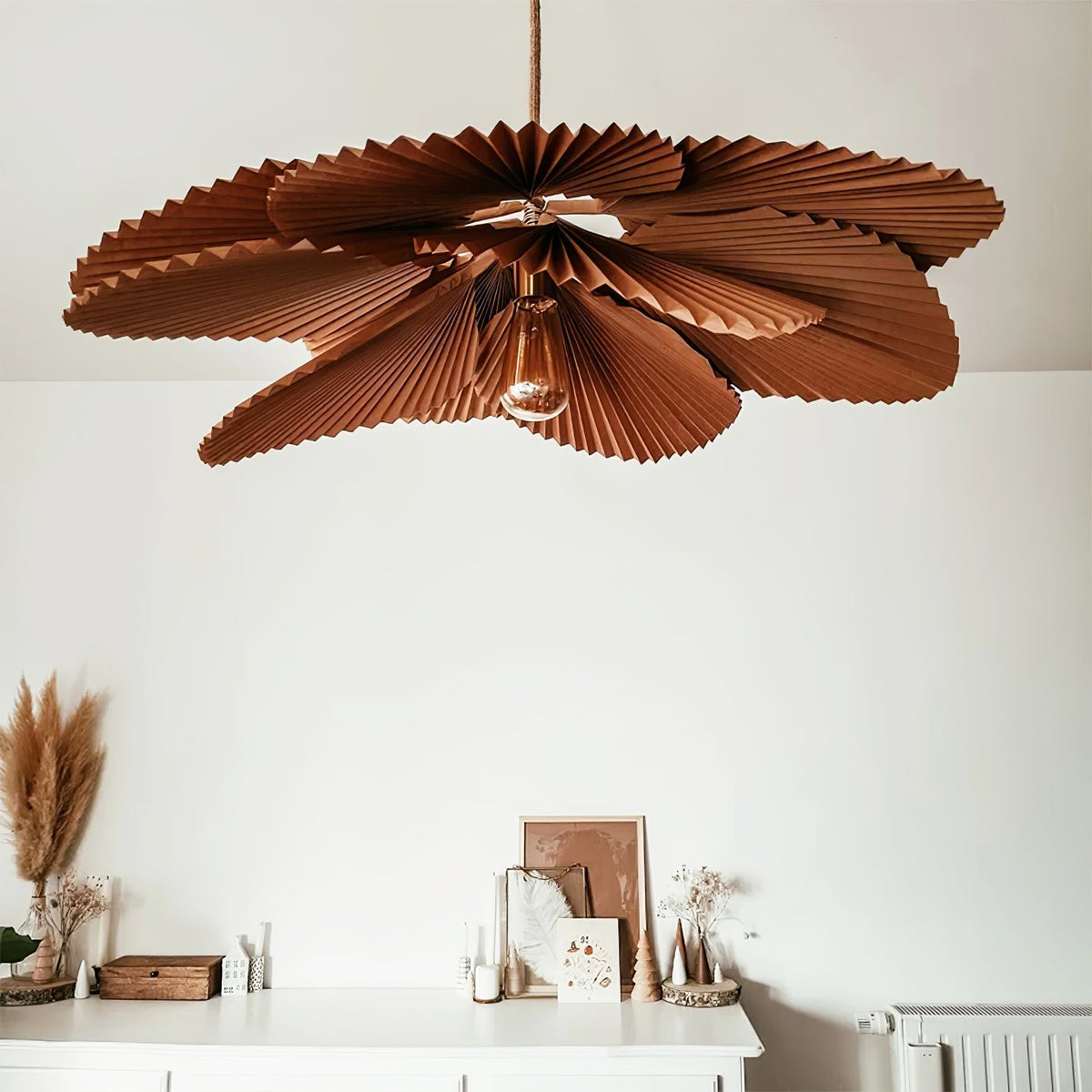Wedugil Folded Leaf Lotus Pendant Lamp Paper