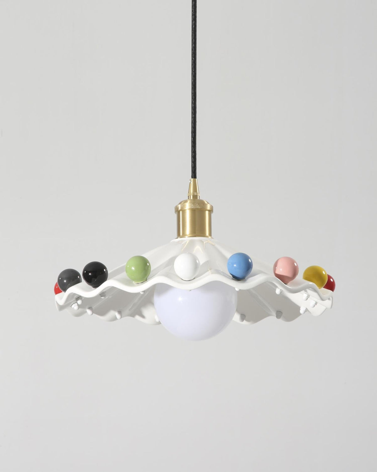Solvira Pendant Lamp Wavy Ceramic Shade