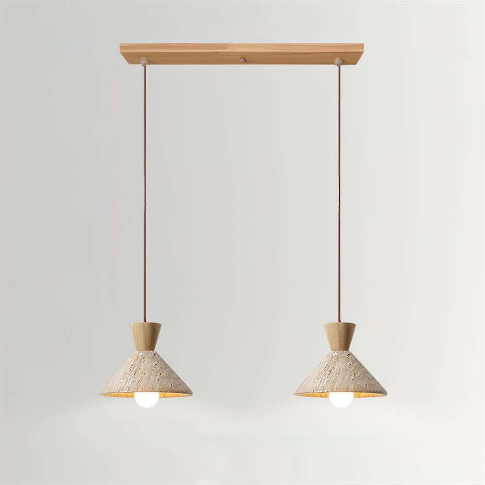 Caliva Pendant Lamp Travertine Hat Shape Natural