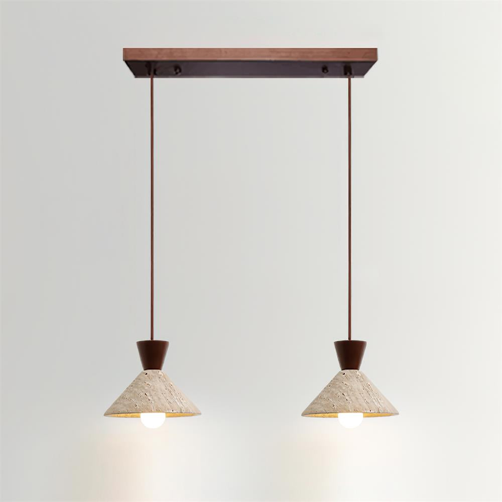 Caliva Pendant Lamp Travertine Hat Shape Natural