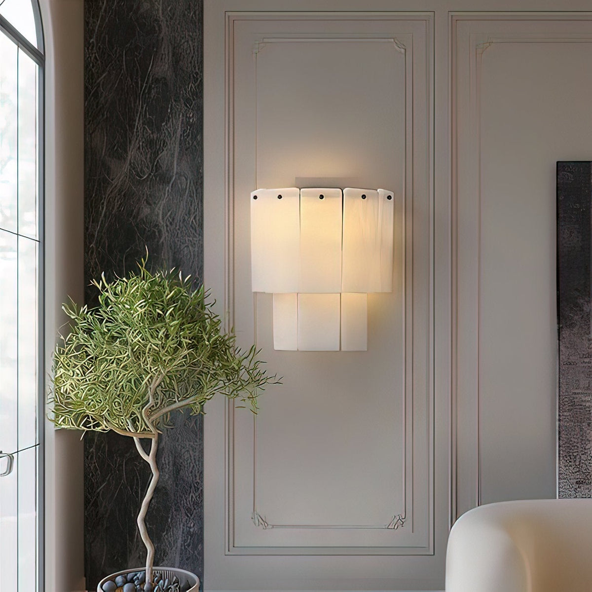 Corvane Fractured Alabaster Wall Sconce