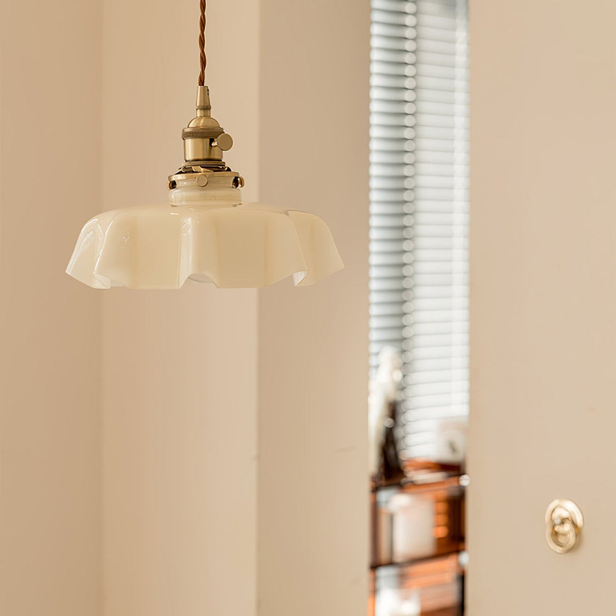 Sepalom Farmhouse Ruffled Pendant Light