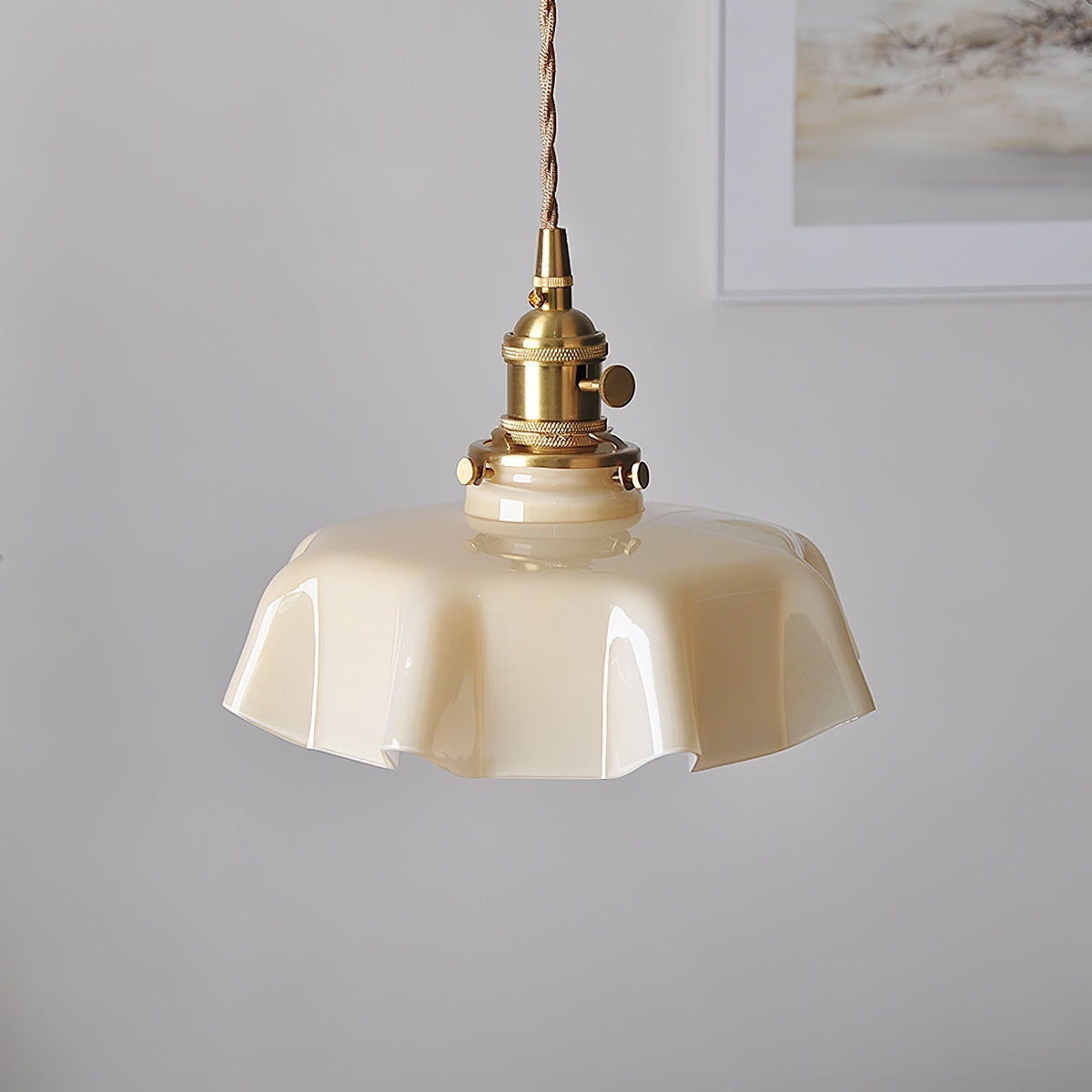 Sepalom Farmhouse Ruffled Pendant Light