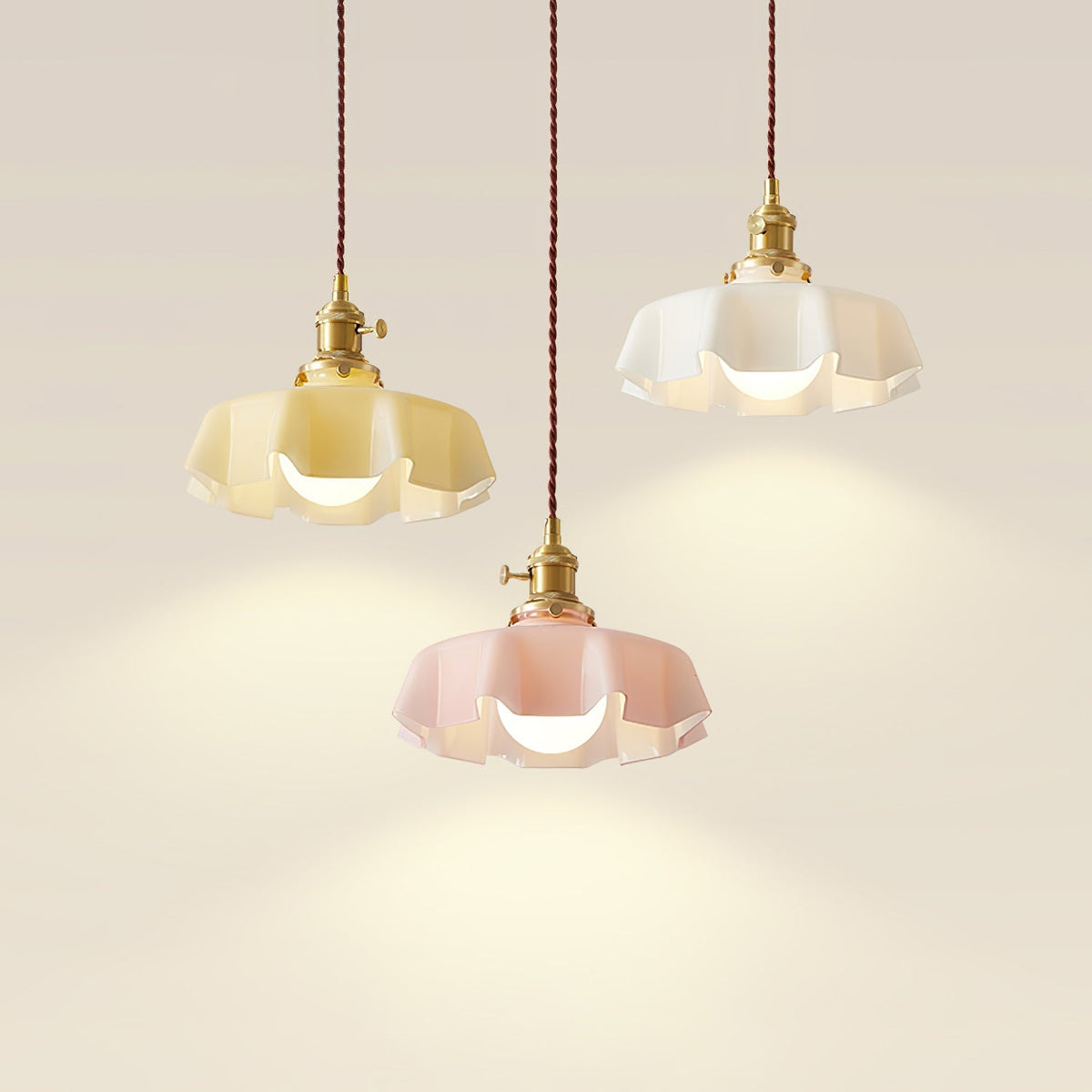 Sepalom Farmhouse Ruffled Pendant Light