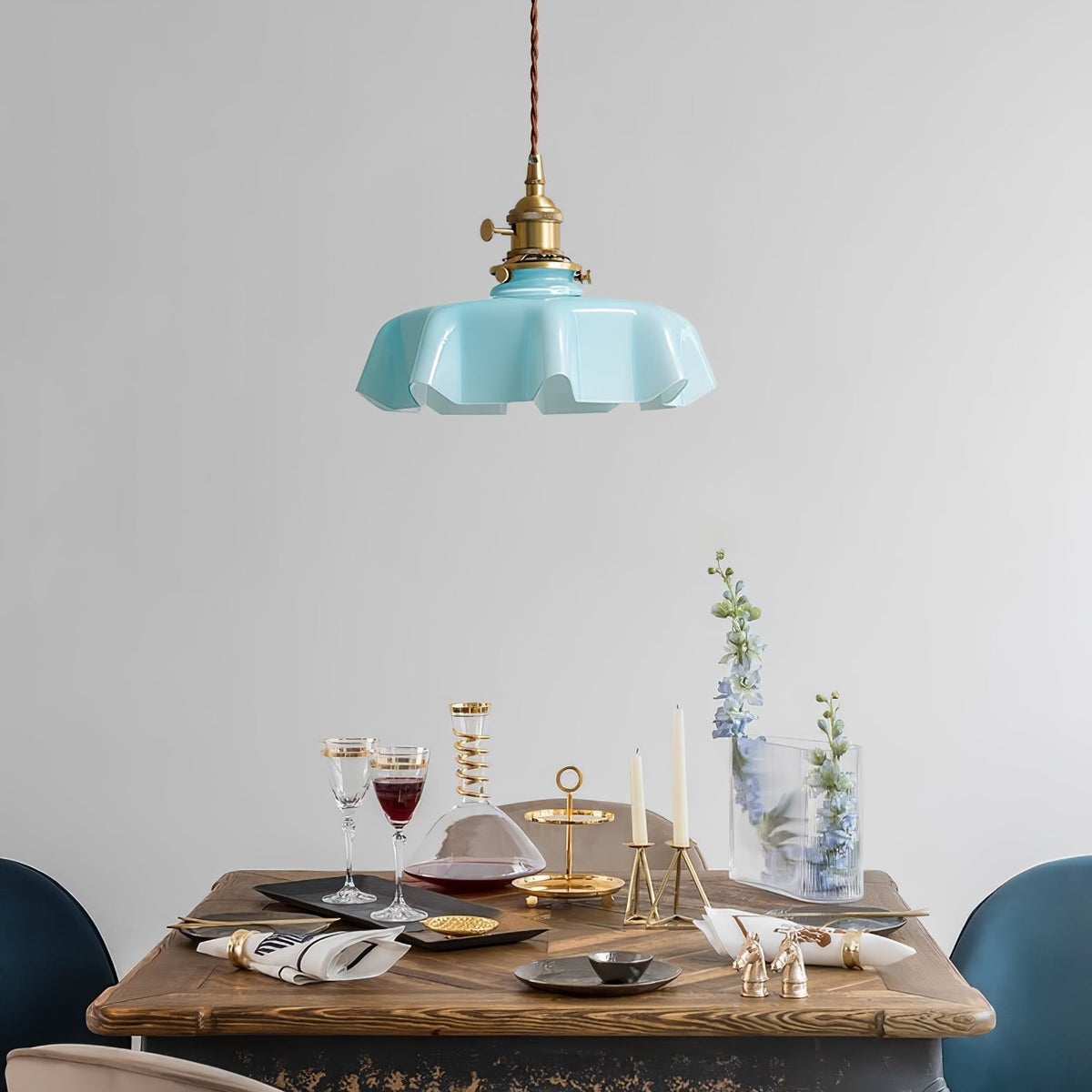 Sepalom Farmhouse Ruffled Pendant Light