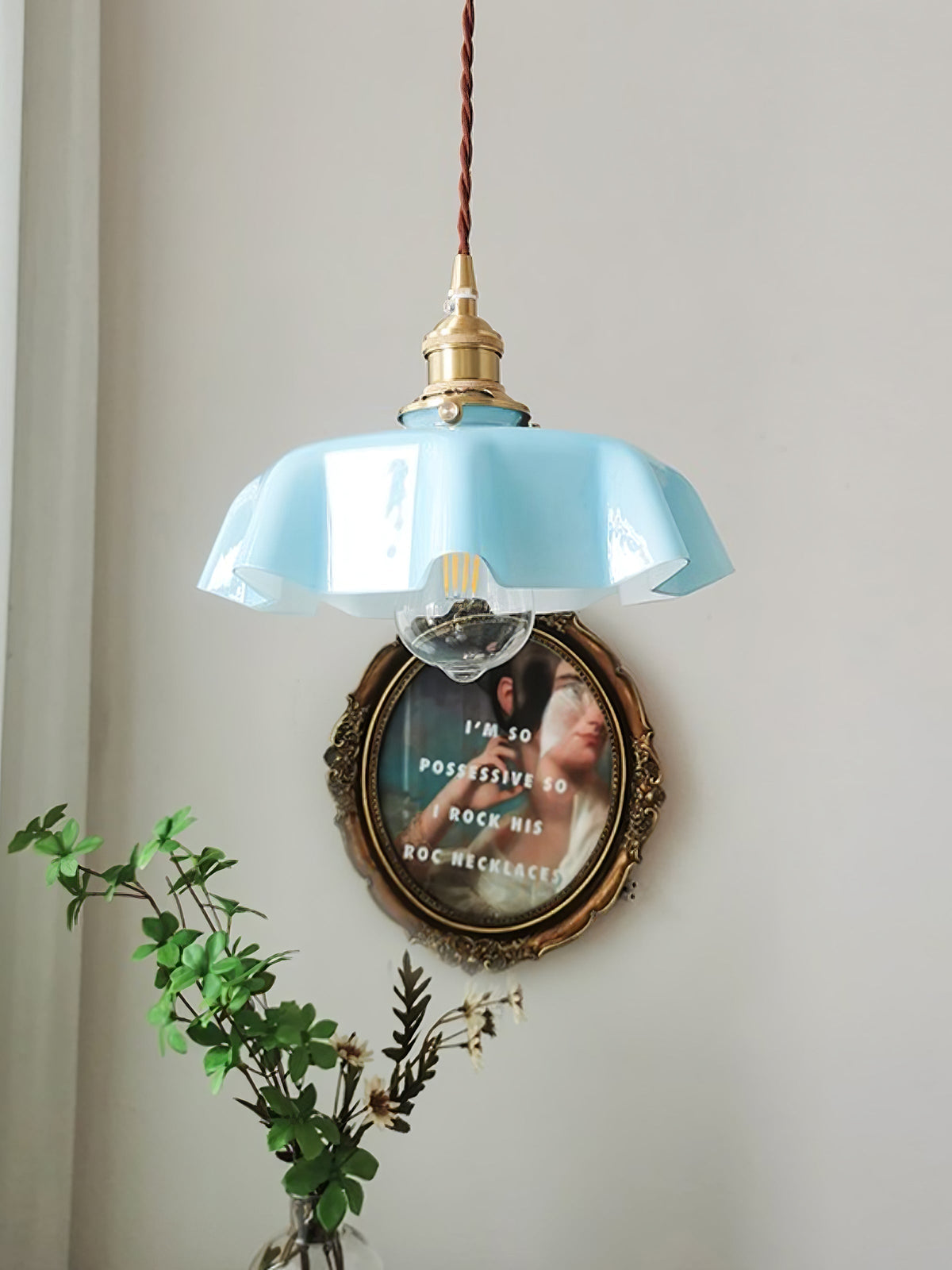 Sepalom Farmhouse Ruffled Pendant Light