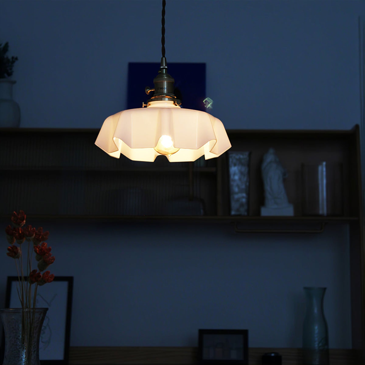 Sepalom Farmhouse Ruffled Pendant Light