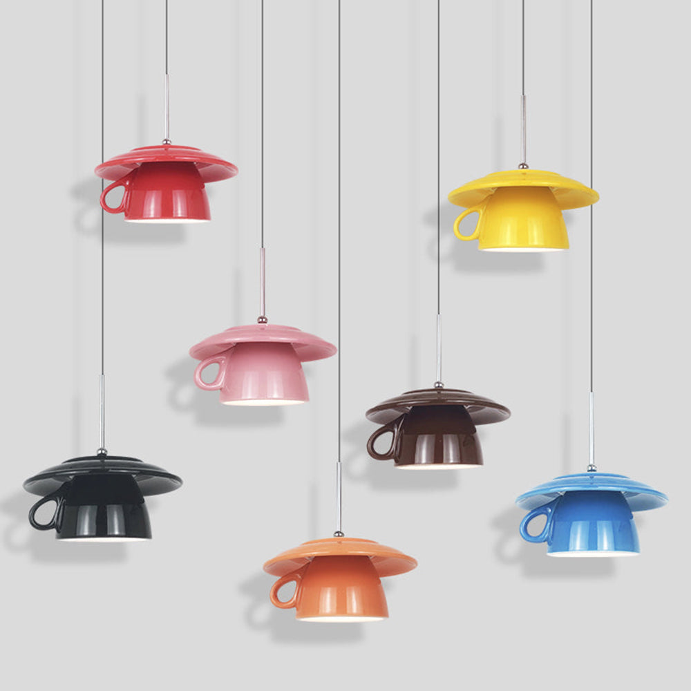 Tidinone Modern Cup Ceramic LED Pendant Light Bedroom