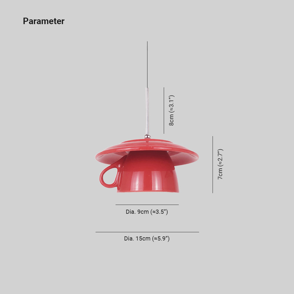 Tidinone Modern Cup Ceramic LED Pendant Light Bedroom
