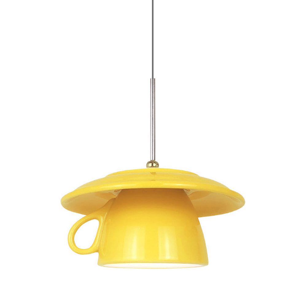 Tidinone Modern Cup Ceramic LED Pendant Light Bedroom