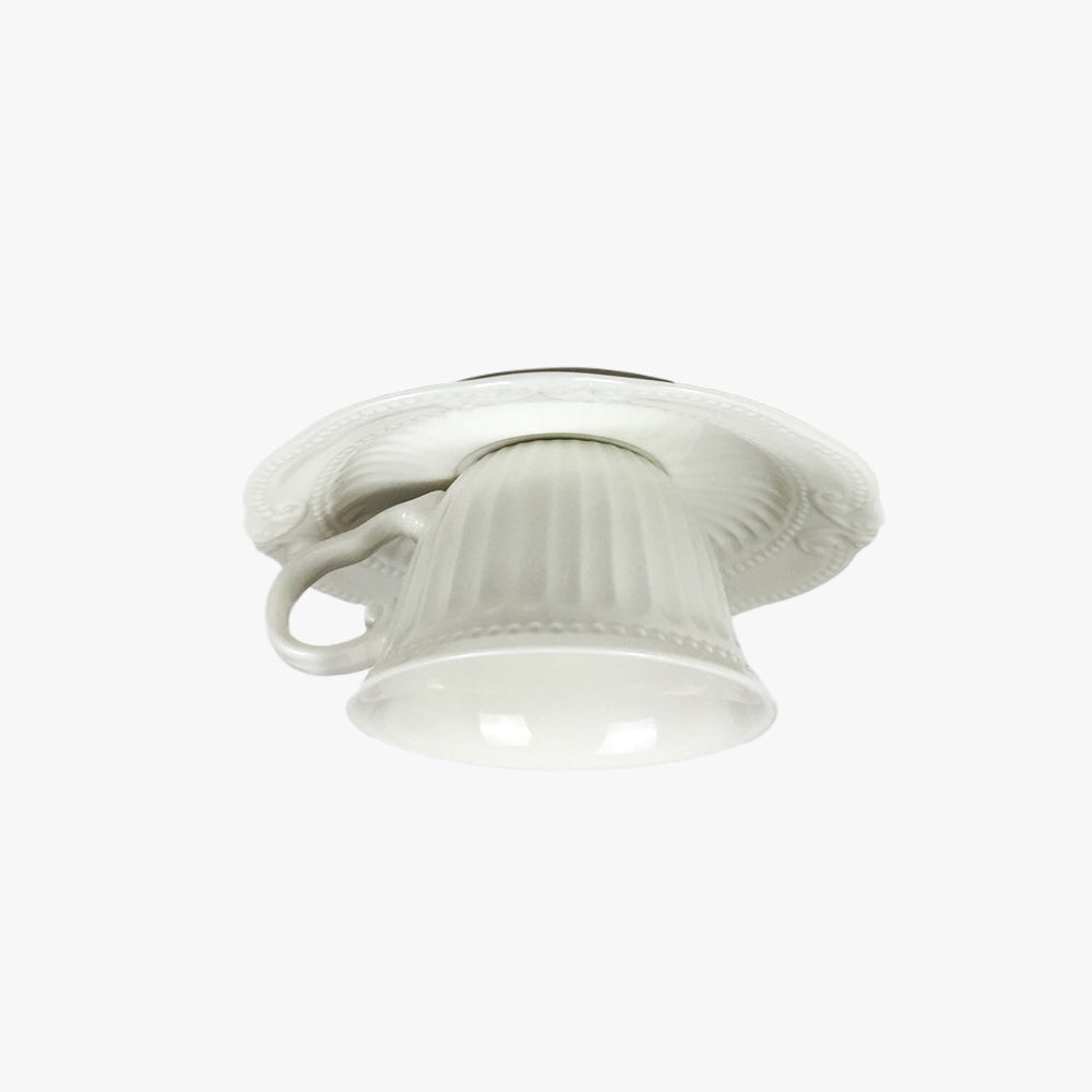 Selaside British Tea Cup Ceramic Flush Mount Ceiling Light Bedroom