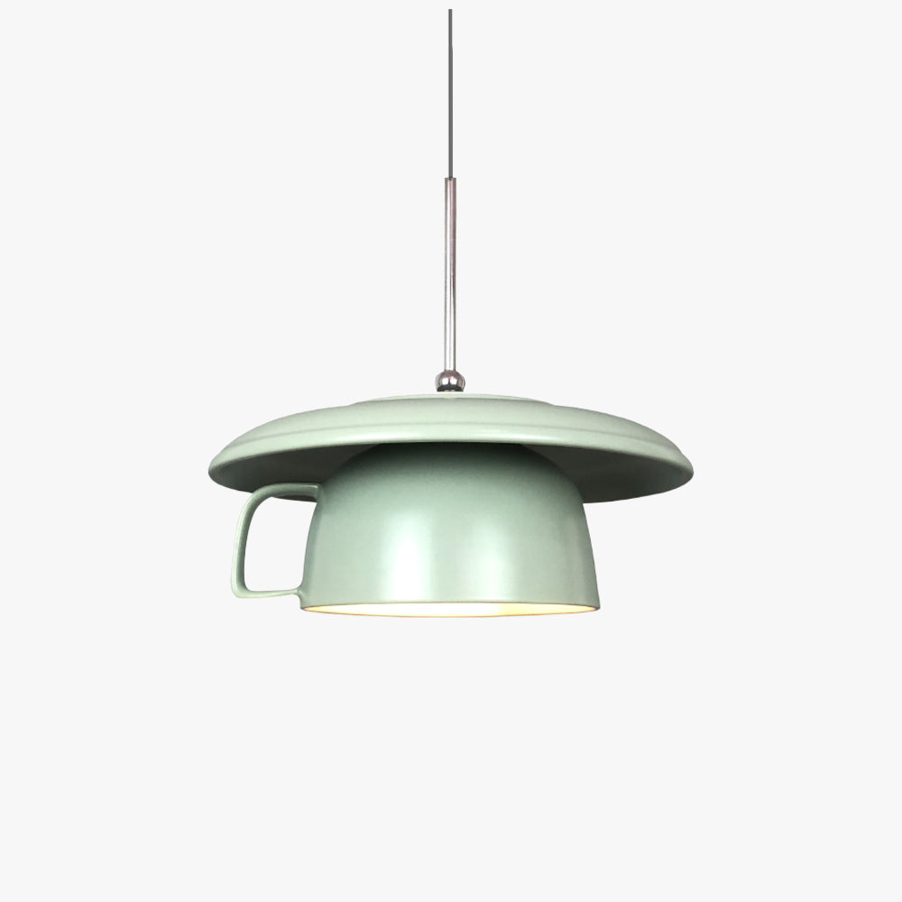 Hesivenu Rustic Cup Ceramic LED Pendant Light Living Room