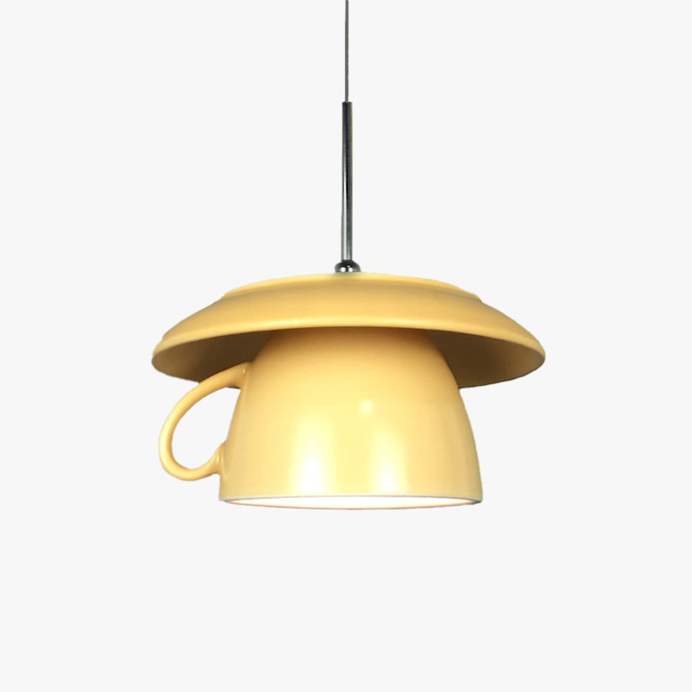 Bugidodu Pop Art Cup Ceramic LED Pendant Light Study Bedroom