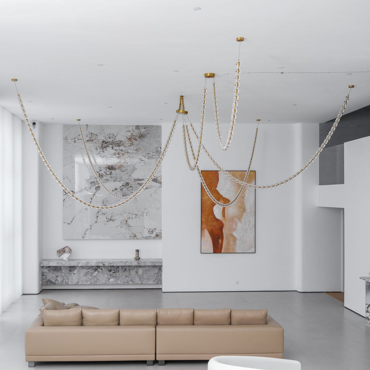 Elyisaine Chandelier Crystal Gold LED 3-Line