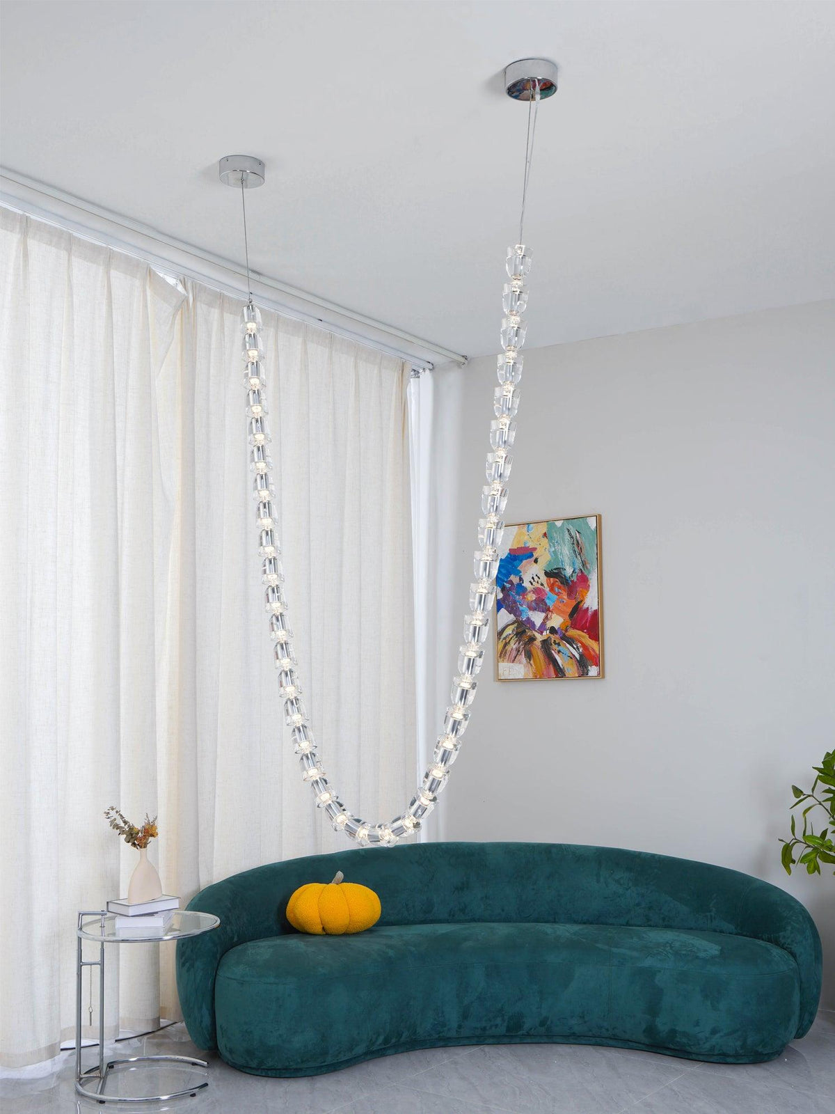 Elyisaine Chandelier Crystal Gold LED 3-Line