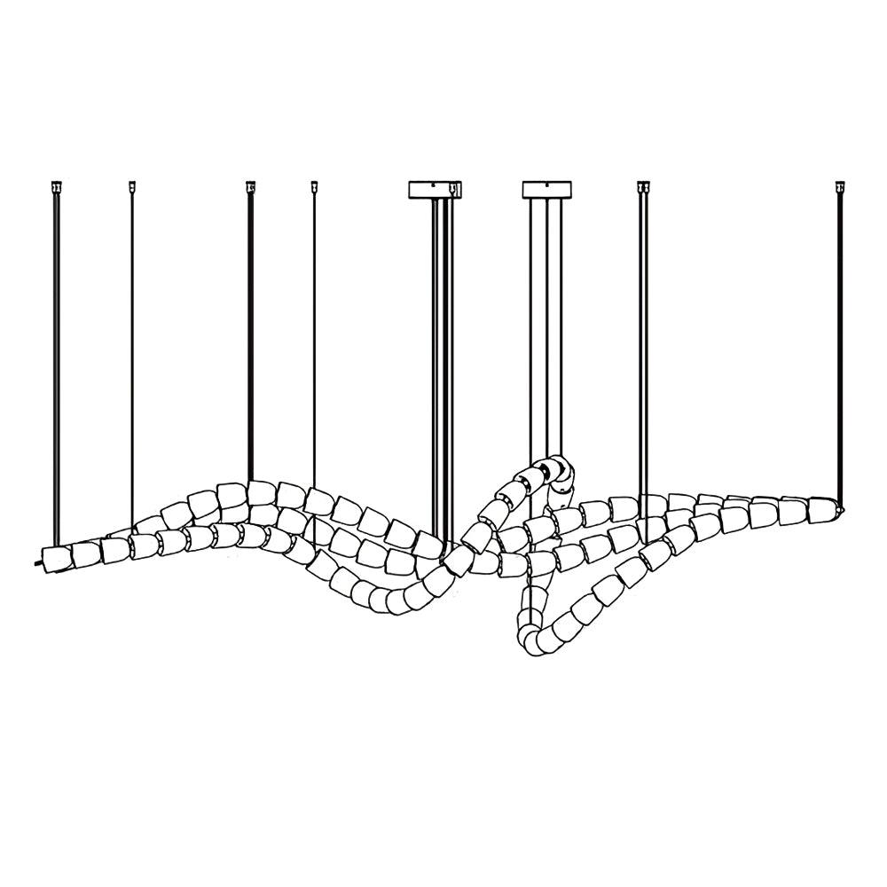 Elyisaine Chandelier Crystal Gold LED 3-Line