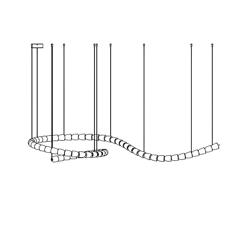 Elyisaine Chandelier Crystal Gold LED 3-Line
