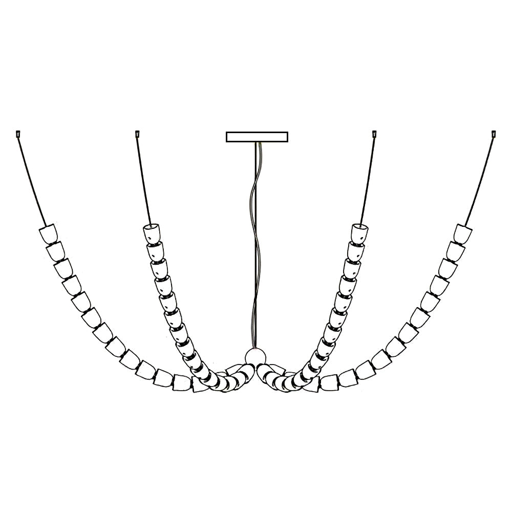 Elyisaine Chandelier Crystal Gold LED 3-Line