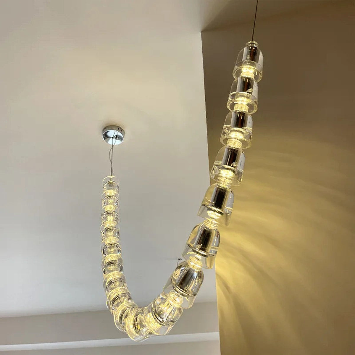 Elyisaine Chandelier Crystal Gold LED 3-Line
