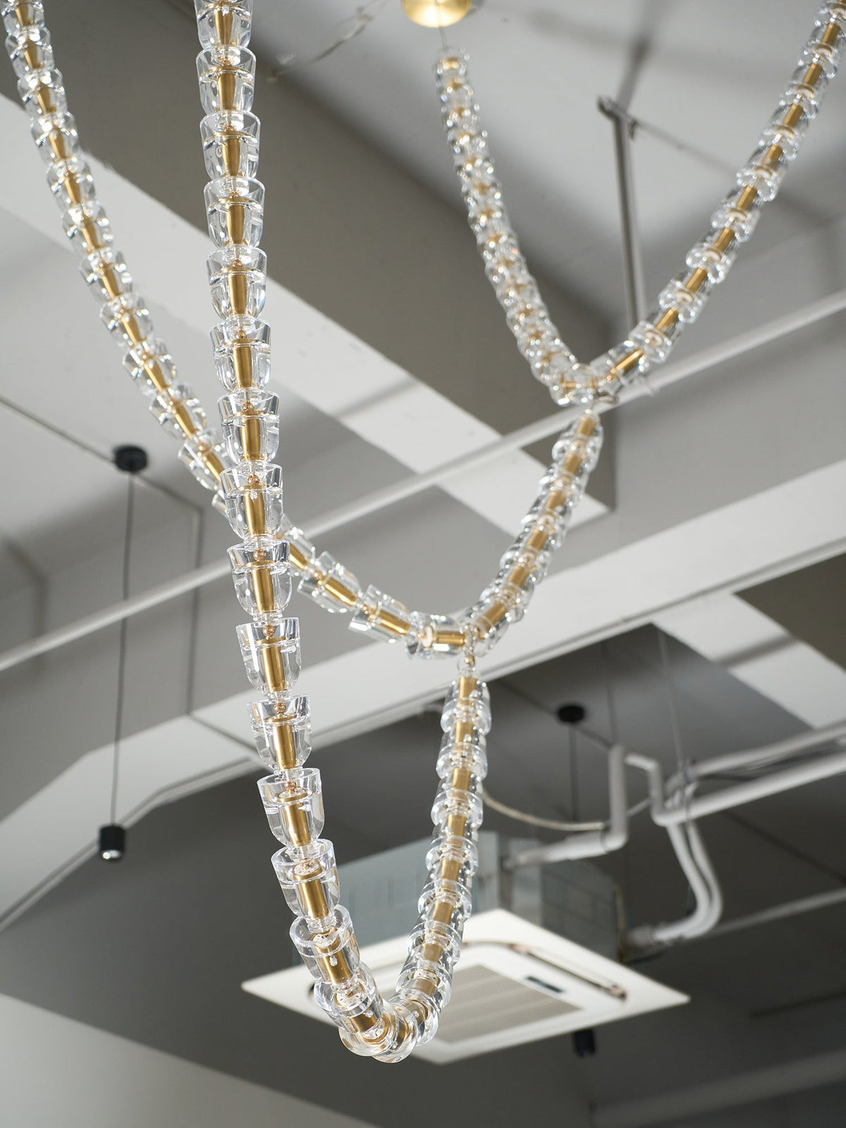 Elyisaine Chandelier Crystal Gold LED 3-Line