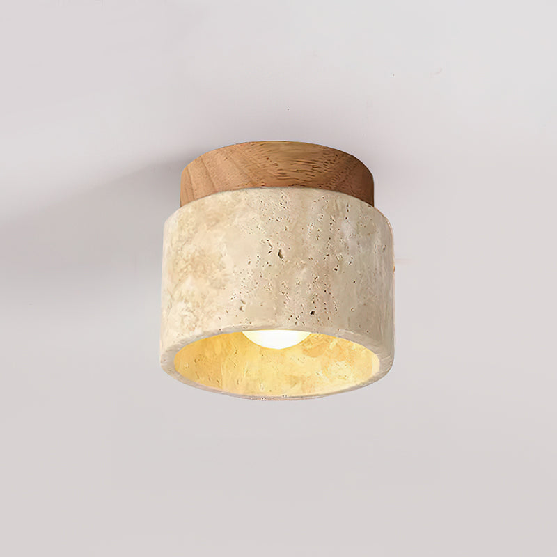 Rilon Sqaure&Round Ceiling Light  Black& Yellow Travertine