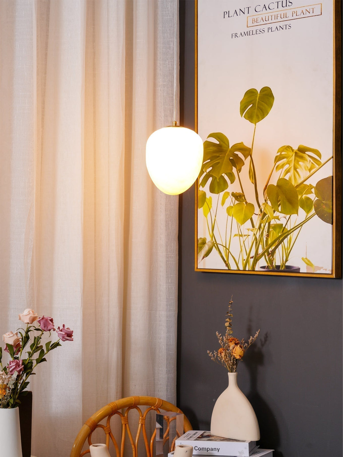 Ralen Pendant Lamp Alabaster Brass Sophistication