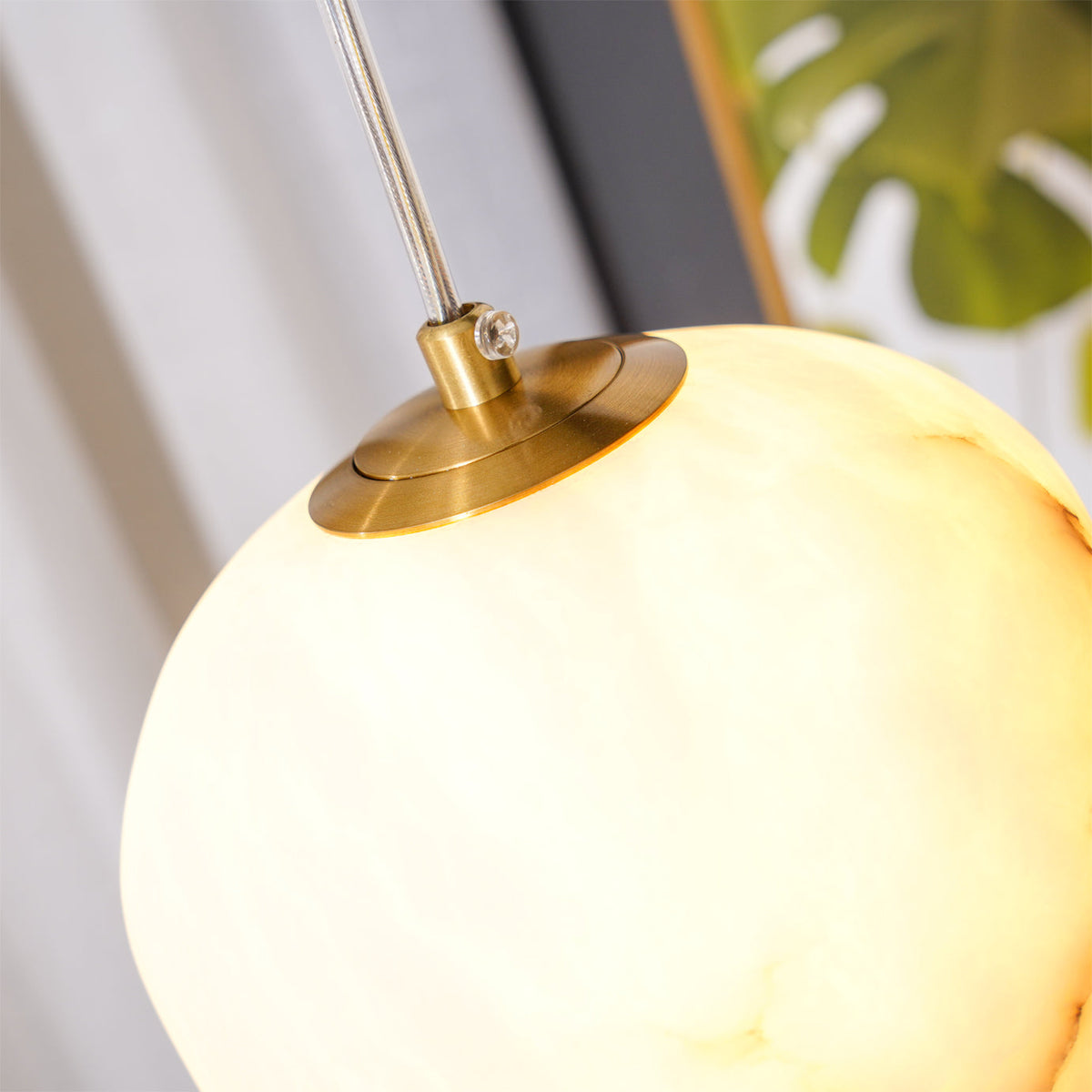 Ralen Pendant Lamp Alabaster Brass Sophistication