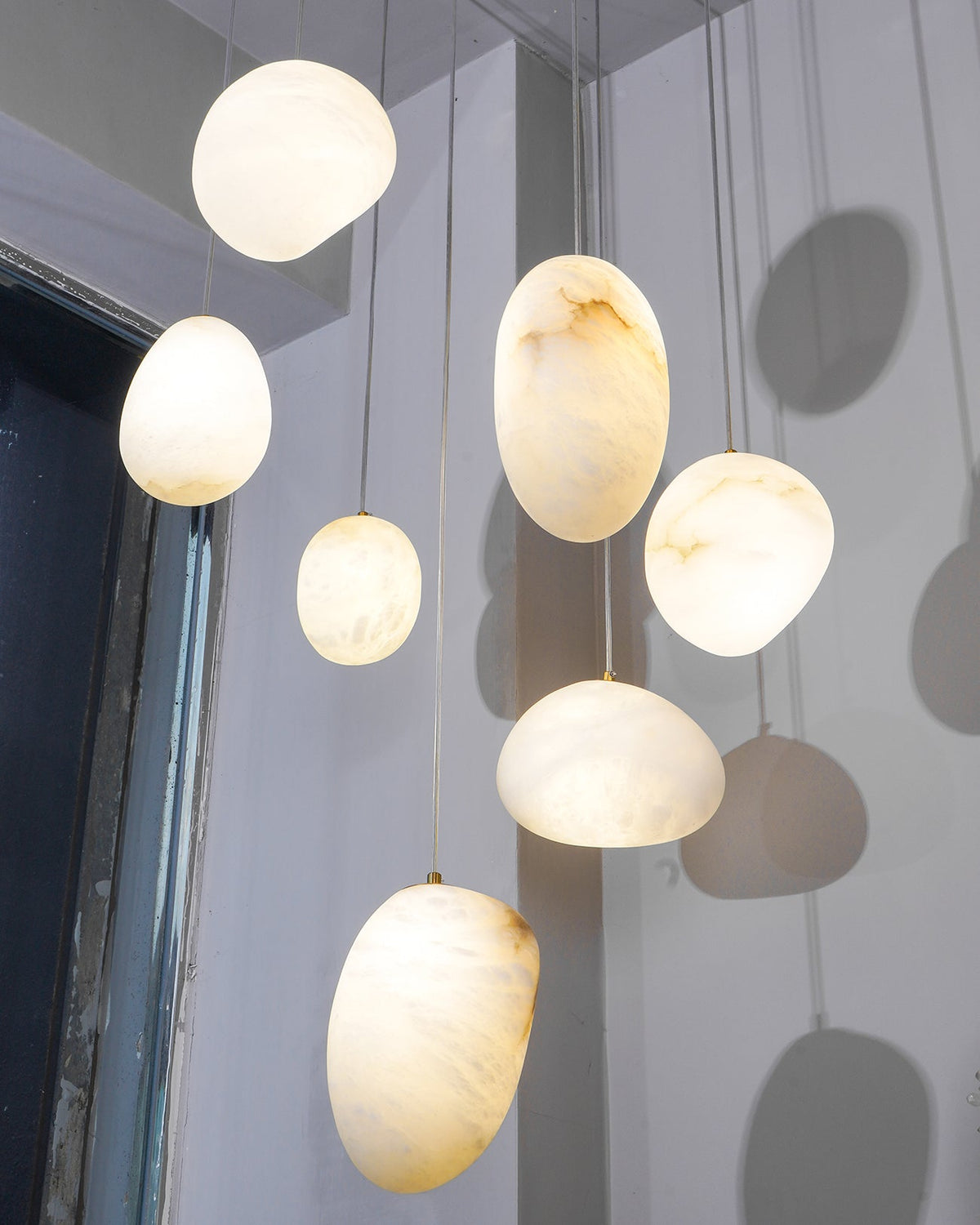 Ralen Pendant Lamp Alabaster Brass Sophistication
