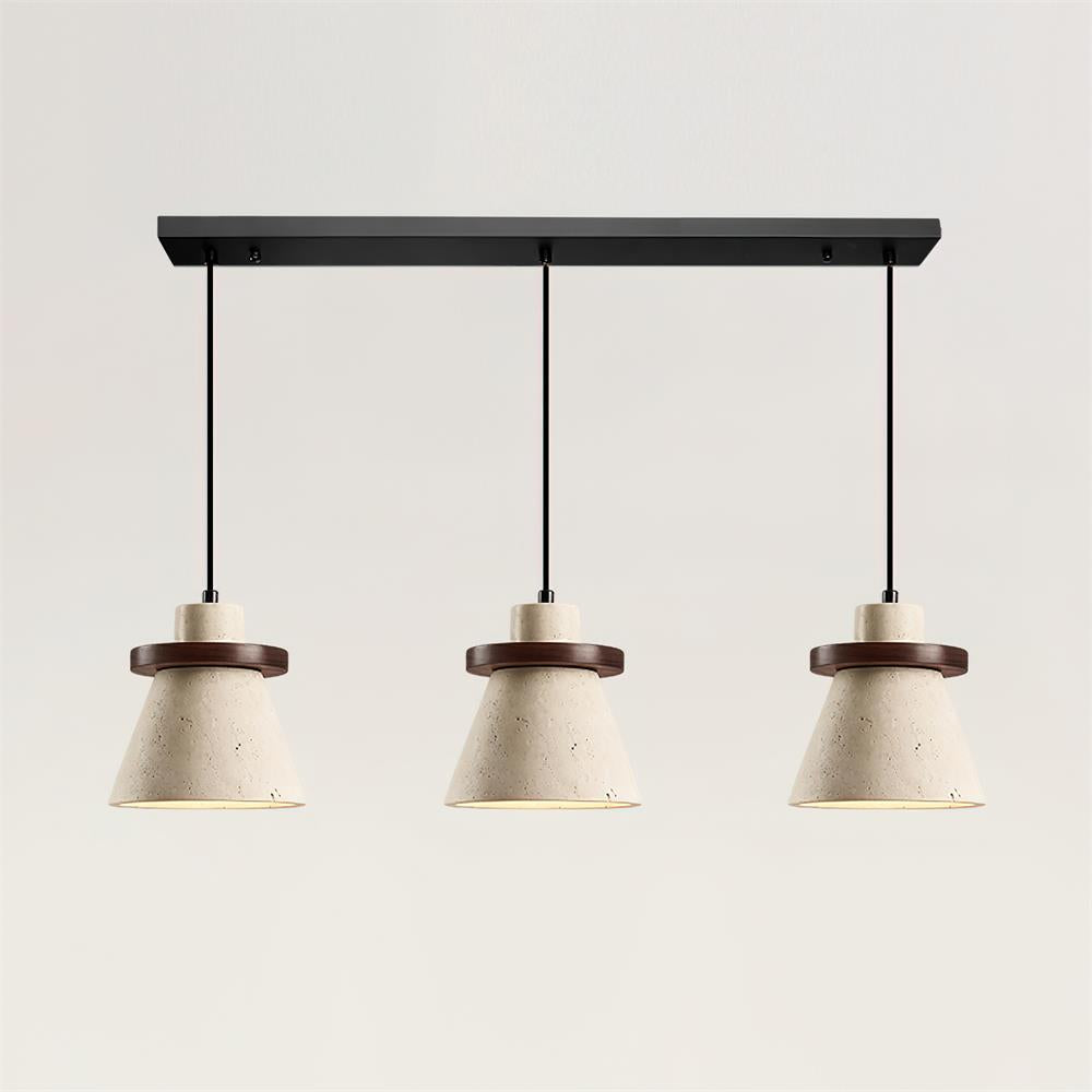 Virela Pendant Lamp Travertine Wood Minimalist