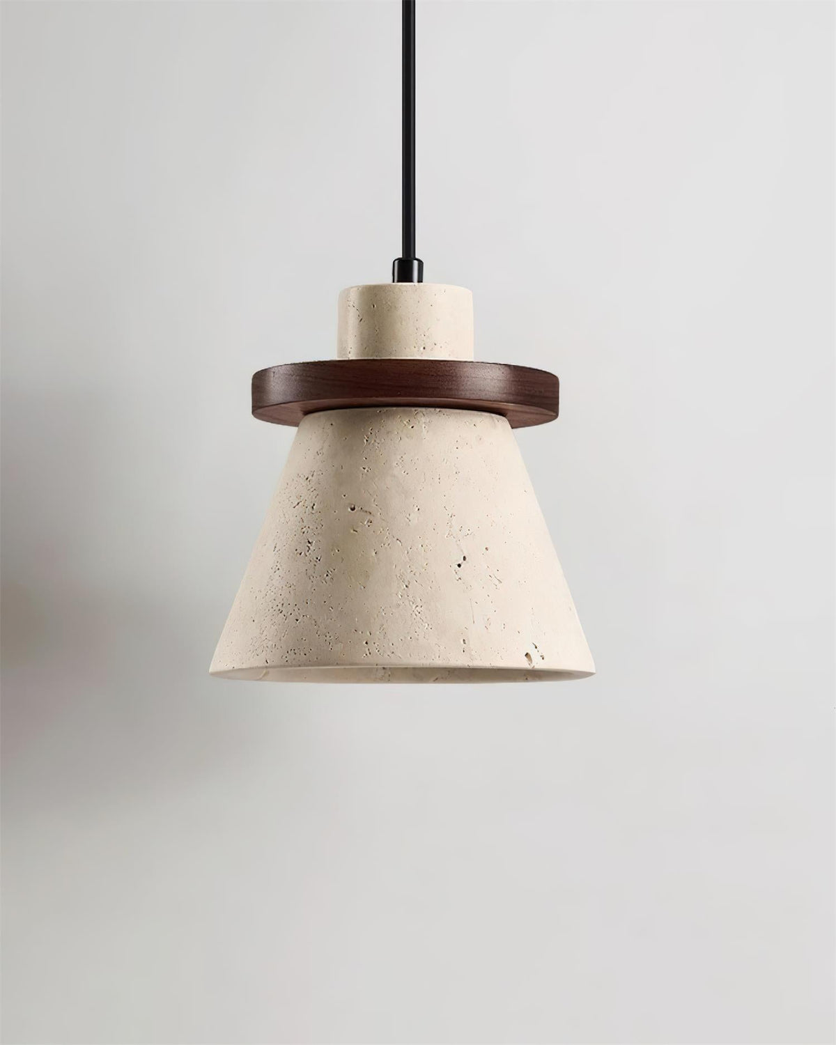 Virela Pendant Lamp Travertine Wood Minimalist