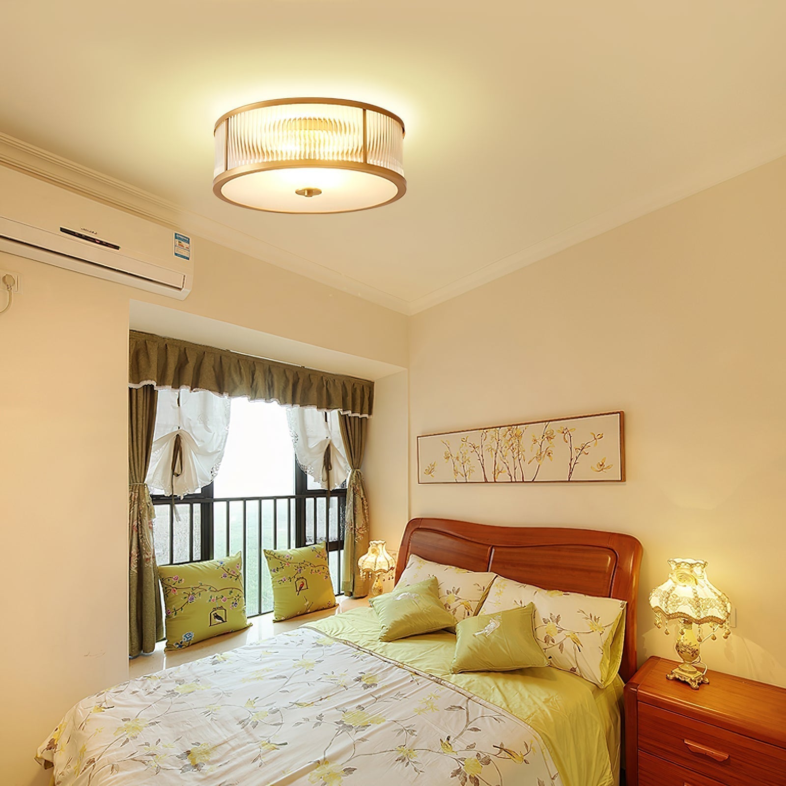 Avvynila Brass Glass CeIling Lamp