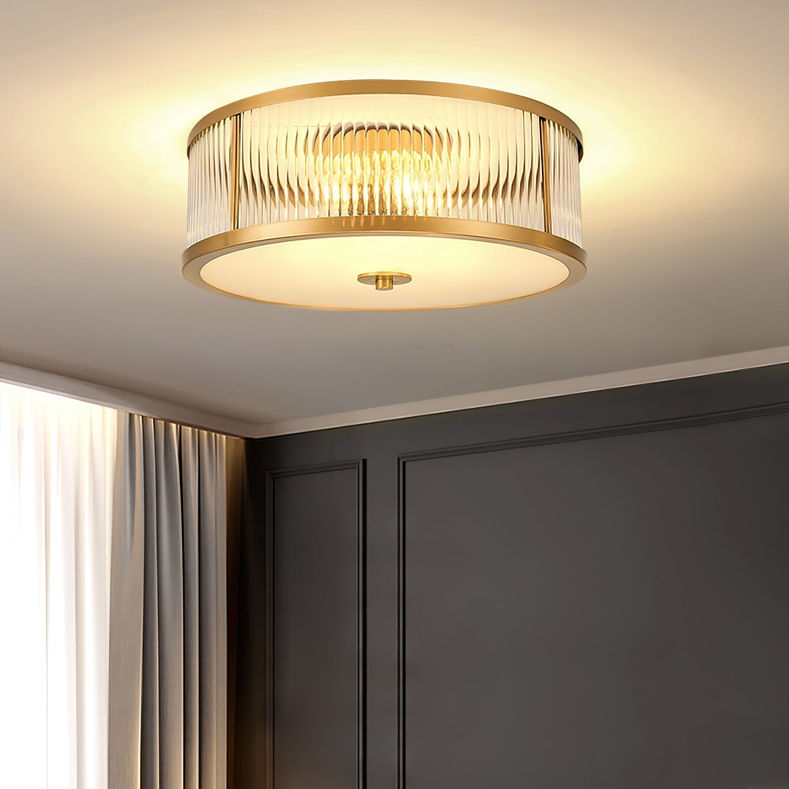 Avvynila Brass Glass CeIling Lamp