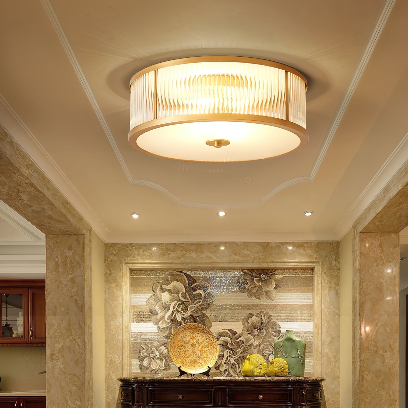 Avvynila Brass Glass CeIling Lamp