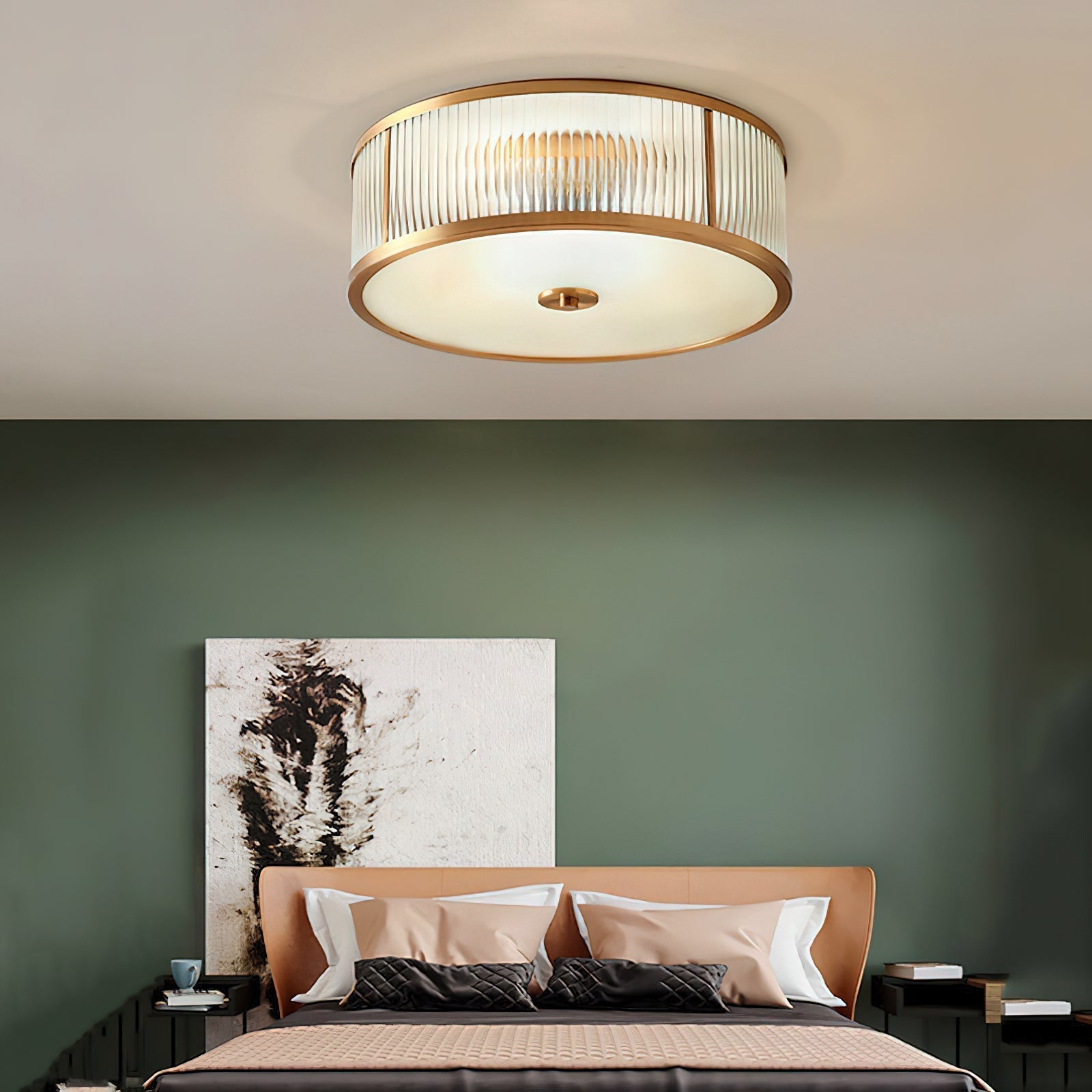 Avvynila Brass Glass CeIling Lamp