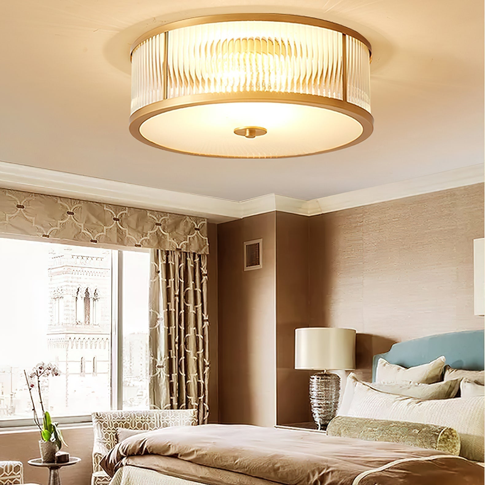 Avvynila Brass Glass CeIling Lamp