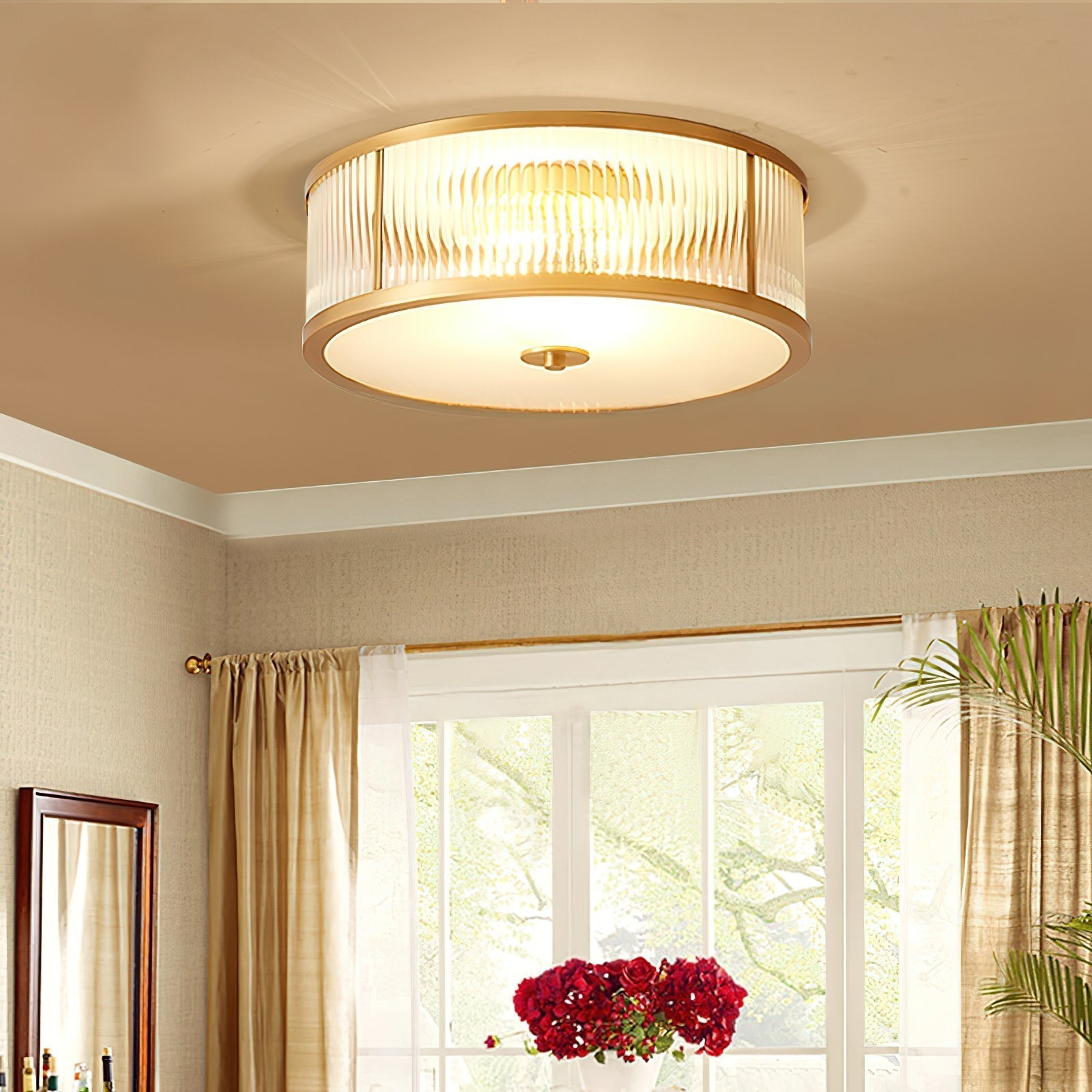Avvynila Brass Glass CeIling Lamp