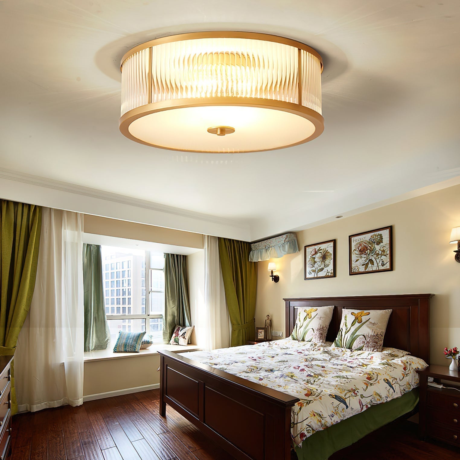 Avvynila Brass Glass CeIling Lamp