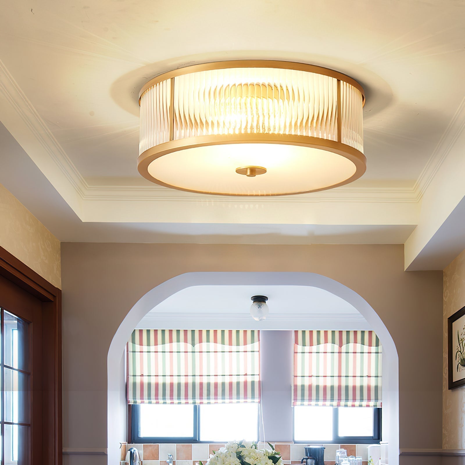 Avvynila Brass Glass CeIling Lamp