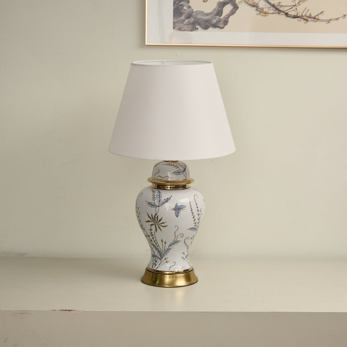 Gilt Accented Ceramic Table Lamp