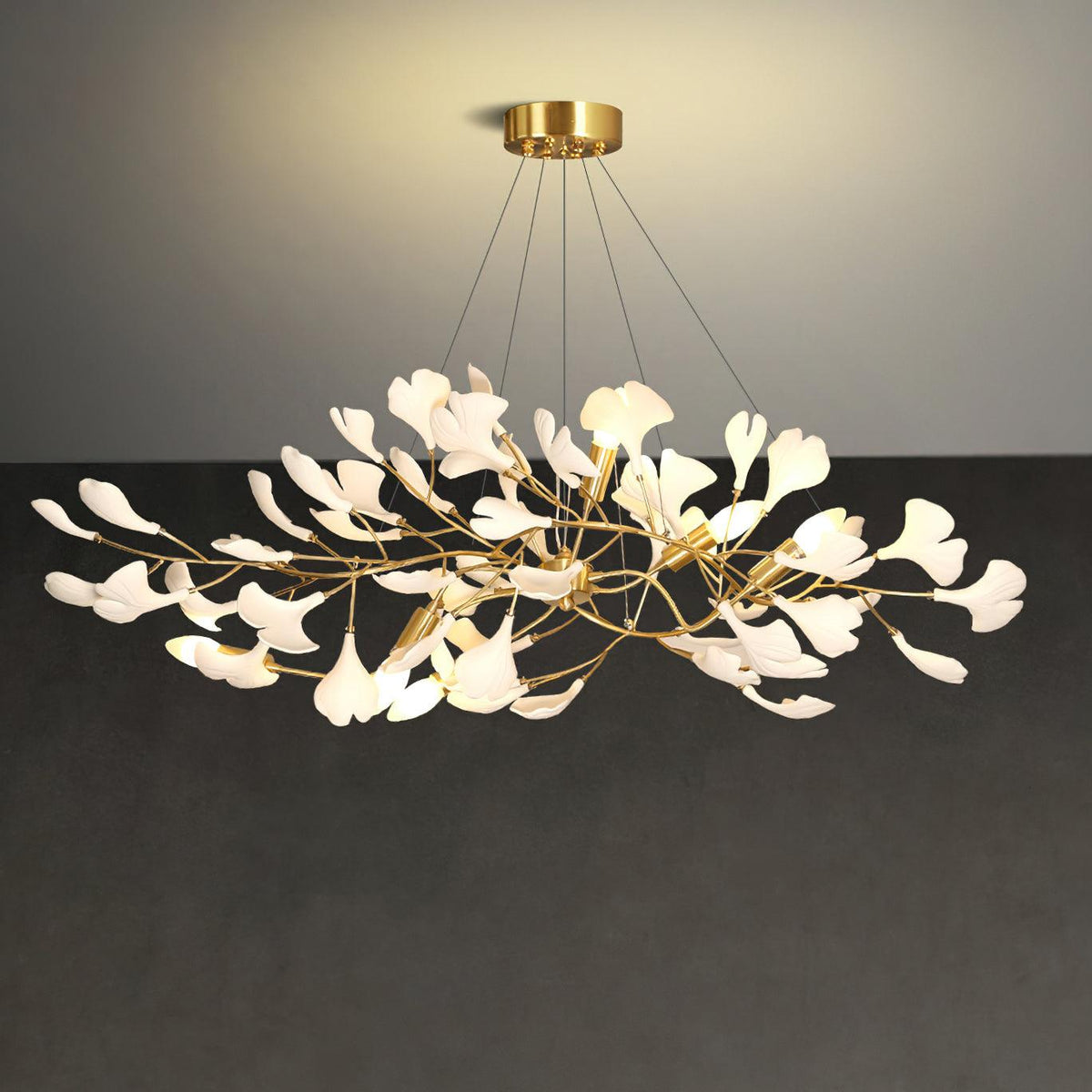 Dostix Pendant Lamp Gingko Ceramic Leaves