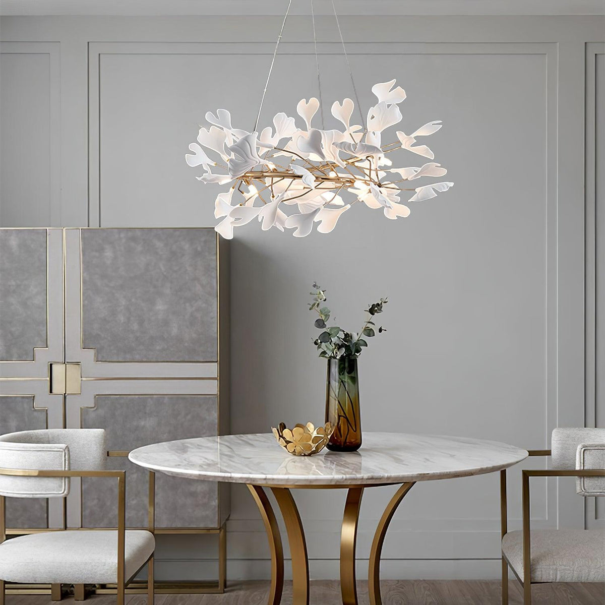 Motadedo Modern Golden LED Chandelier Ceramic