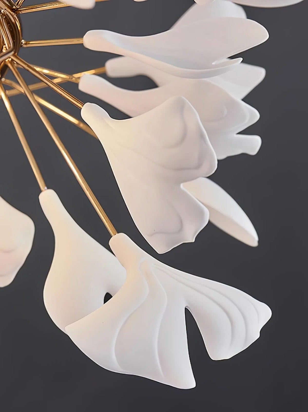 Nale Chandelier Ginkgo Leaf Brass Ceramic