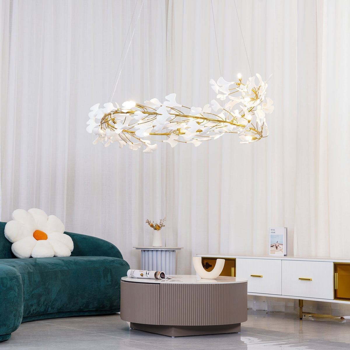 Motadedo Modern Golden LED Chandelier Ceramic
