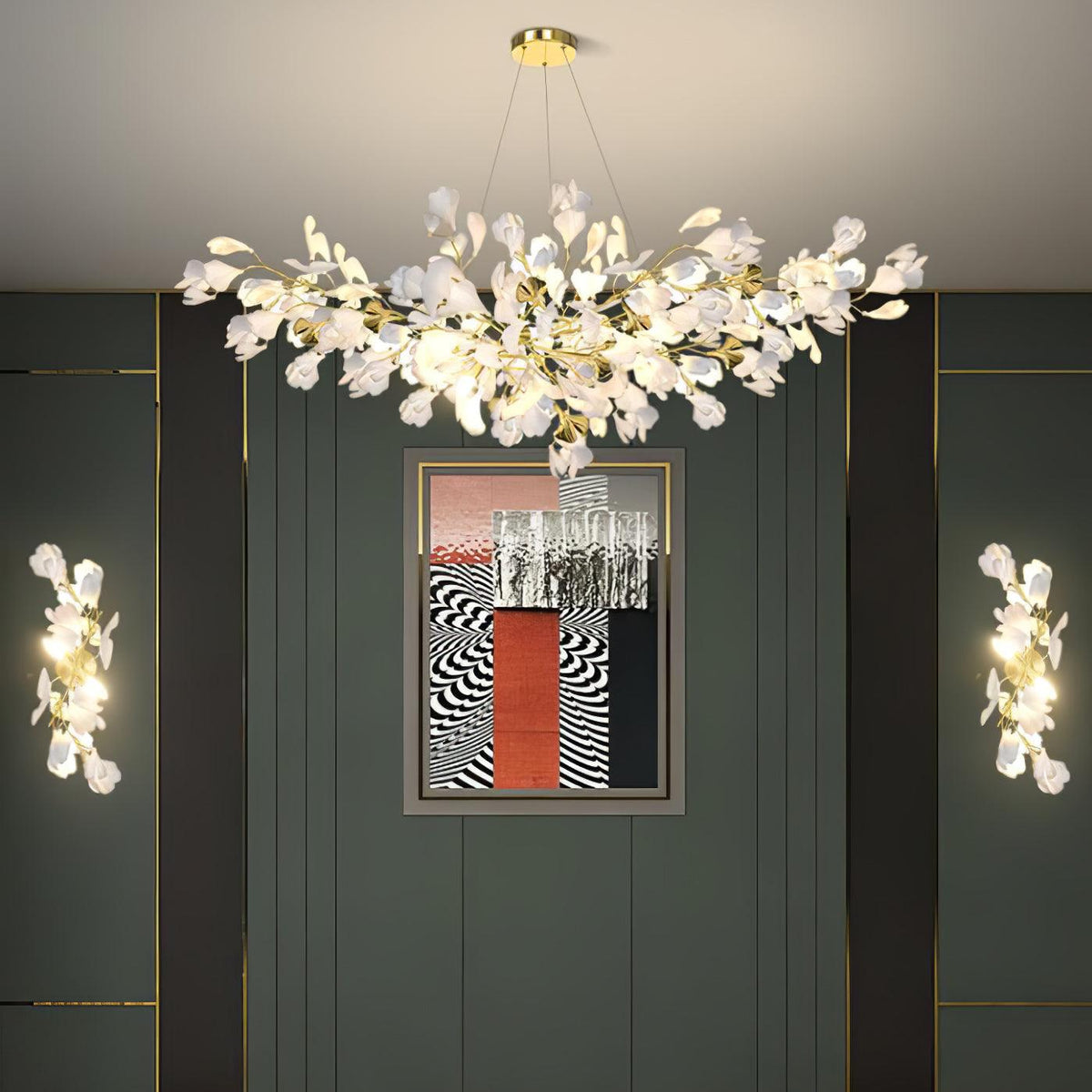 Gavriel Gingko Flowers Ceramics Wall Lamp