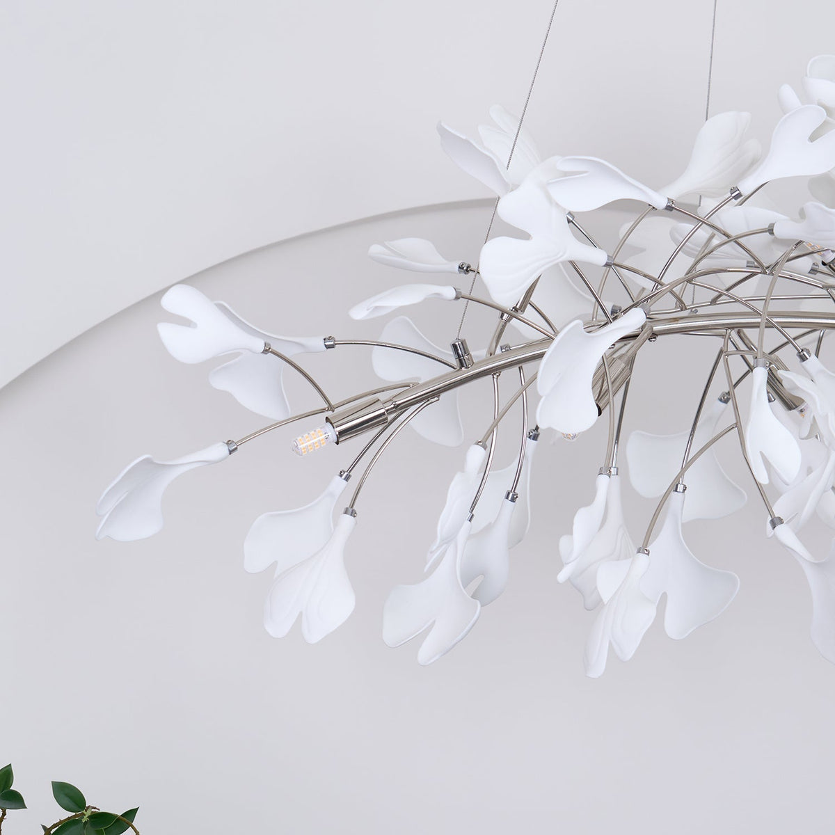 Zubeles Gingko Chandelier Art Deco Bent Downwards