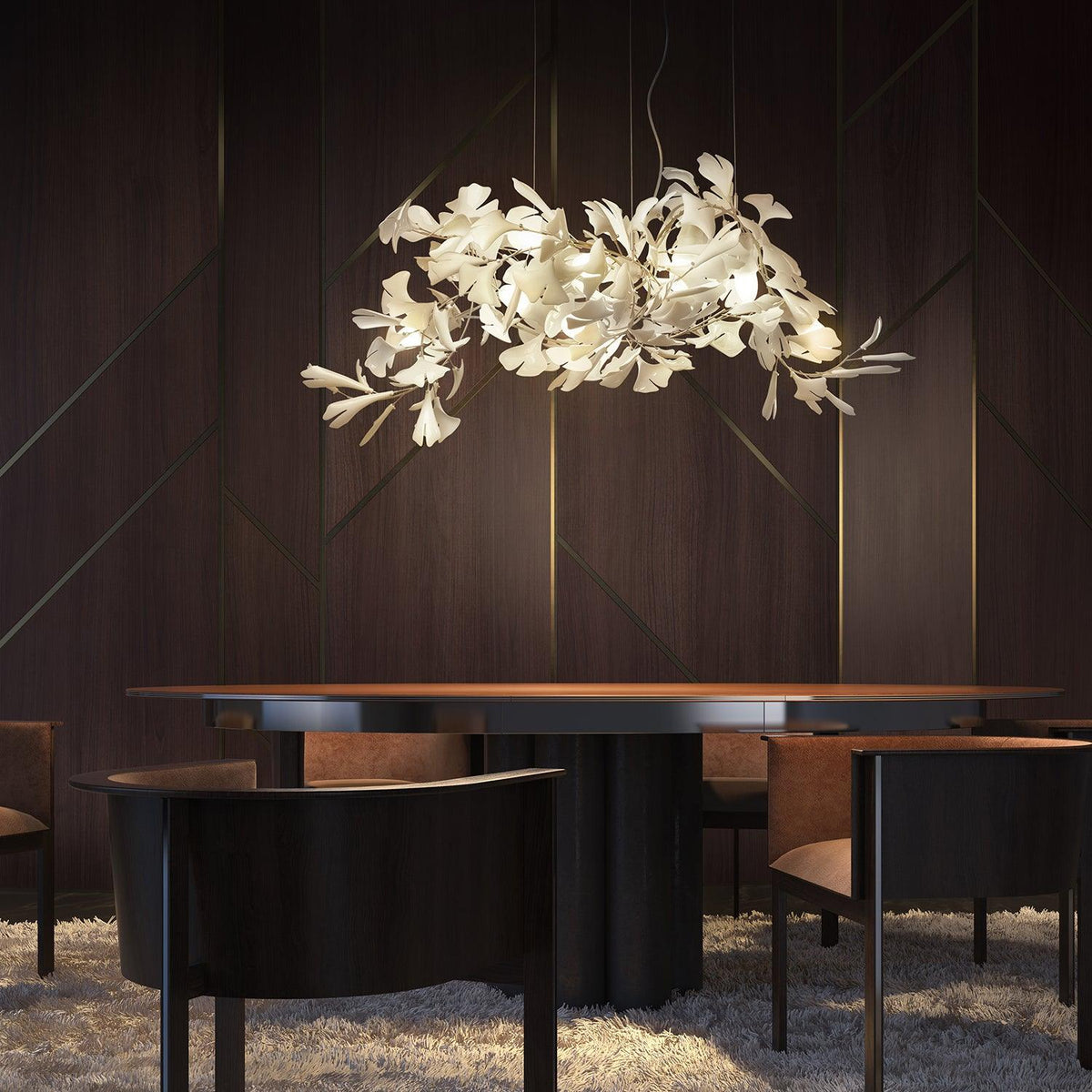 Gingko Chandelier A Style Leaf Branch Shape Modern Dining Room