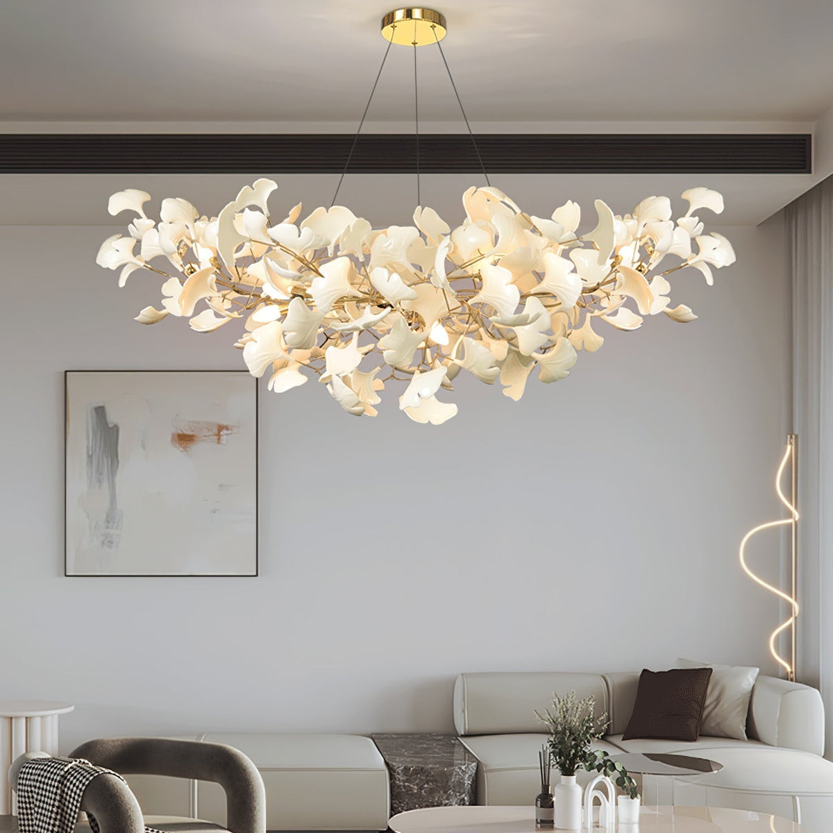 Cereian Chandelier Ceramic Gingko Petal