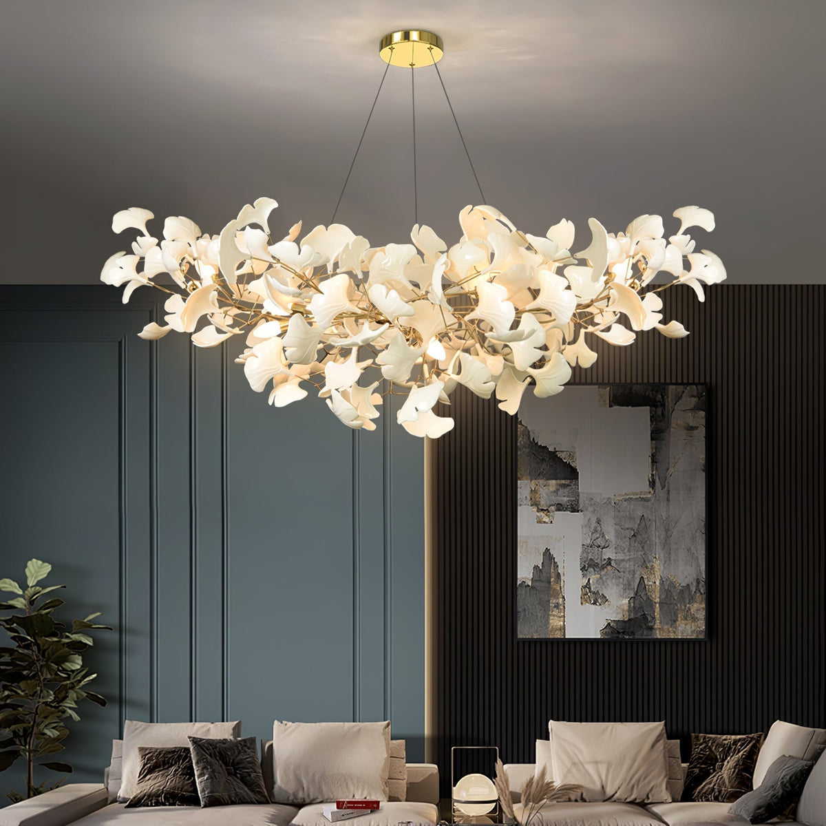 Cereian Chandelier Ceramic Gingko Petal