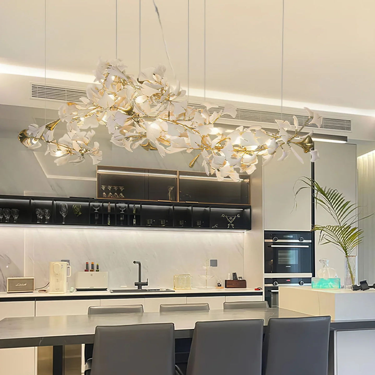 Viraaelle Leaves Combination Gingko Ceramics Chandeliers